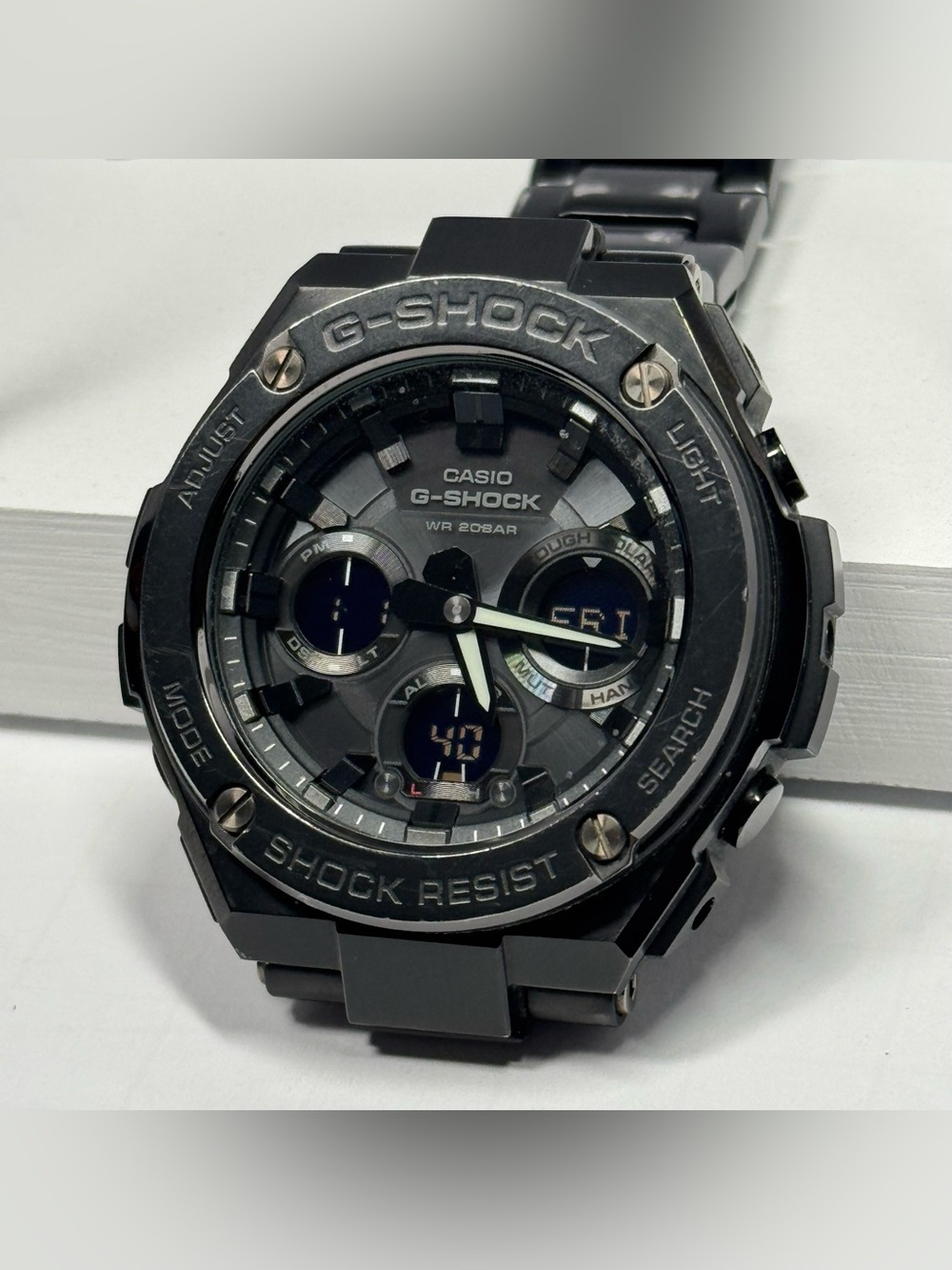 Casio G Shock GST-S110BD G-Steel Solar Black Steel Watch 52mm Mens Outdoor Tough